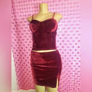 Crushed Velvet Skirt Set